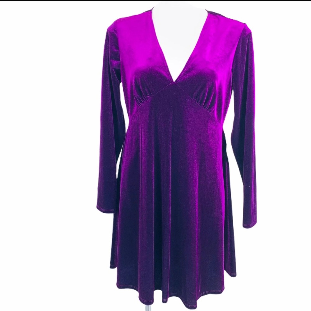 TIANA B Dress Velvet Purple Women Dress. NWT